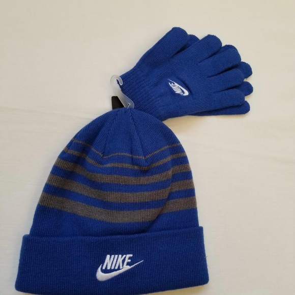 NIKE UNISEX KIDS & ADULTS FOLDOVER BEANIE & GLOVE - Picture 7 of 12